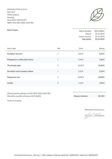 Classic invoice template