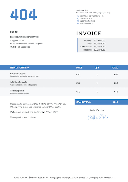 Modern invoice template